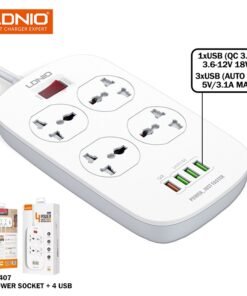 LDNIO SC4407 Power Socket 4 USB Charger With Power Extension Cord - 2