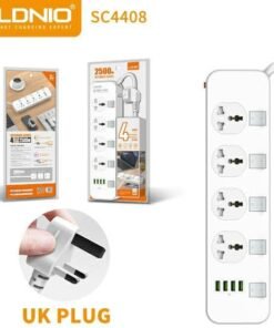 LDNIO 4 Sockets & 4 USB Universal 2500W Extension Power Socket