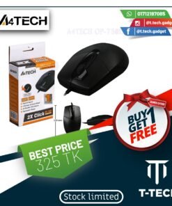 A4TECH OP-730D 2X CLICK OPTICAL WIRED MOUSE BUY 1 GET 1