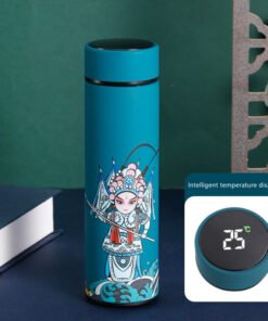 Rubber paint Soft touch led temperature display thermal bottle – Multy Color Print - 3