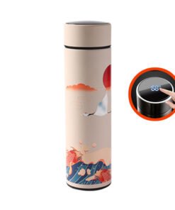 Rubber paint Soft touch led temperature display thermal bottle – Multy Color Print - 2