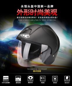 YOHE YH-832 Safety Motorcycle Helmet ABS shell half face (Black) - 2