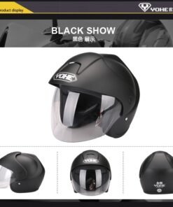 YOHE YH-832 Safety Motorcycle Helmet ABS shell  half face (Black)