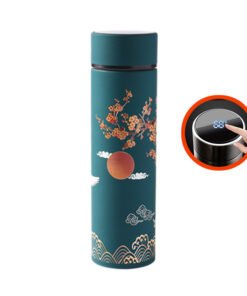 Rubber paint Soft touch led temperature display thermal bottle – Multy Color Print - 4