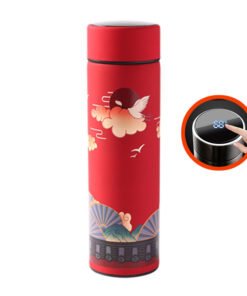Rubber paint Soft touch led temperature display thermal bottle – Multy Color Print - 5