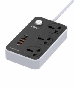 LDNIO SC3412 38W PD20W Power Strip 3 Socket Outlets and 3 QC 3.0 USB