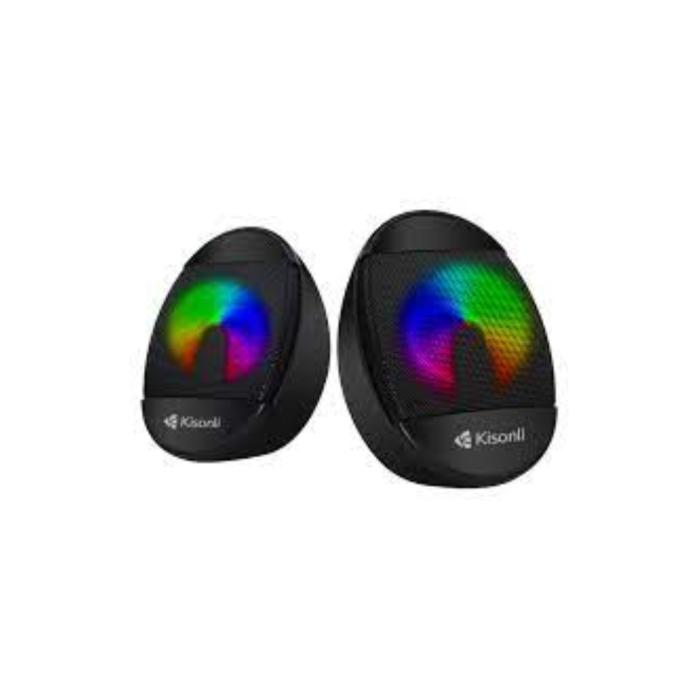 kisonli L-7070 2.0 speaker Mini Gaming Speakers USB Wired computer LED changing light speaker