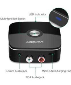 UGREEN Wireless Bluetooth Audio Receiver 5.0 with 3.5mm and 2RCA Adapter with SRRC