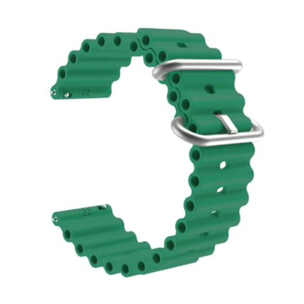 Silicone Ocean Band Strap Watch (20mm)  Green