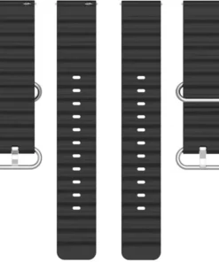 Silicone Ocean Band Strap Watch (20mm) Black - Image 3