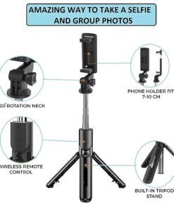 XT02 Wireless Bluetooth Tripod Mobile Phone Selfie Stick - 2