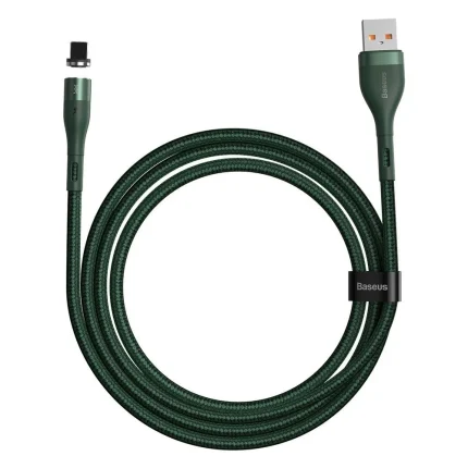 Baseus CALXC-K06 Zinc Magnetic Lightning Safe Fast Charging Data Cable USB to IP 2.4A 1m Green