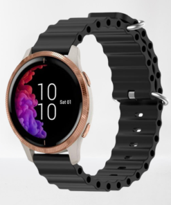 Silicone Ocean Band Strap Watch (20mm) Black - Image 4