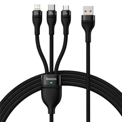 BASEUS ONE-FOR-THREE FAST CHARGING DATA CABLE USB TYPE C TO M+L+C 100W