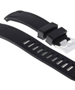 BLACK SILICONE WATCH BAND 20MM WATCH BAND STRAP - 2