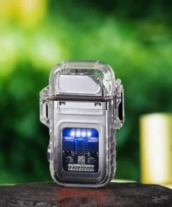 Transparent Windproof Waterproof Electronic Cigarette Lighter Smoking Plasma Double Arc Electric Rechargeable Usb Limited - 2