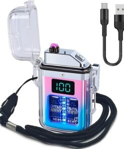 Transparent Windproof Waterproof Electronic Cigarette Lighter Smoking Plasma Double Arc Electric Rechargeable Usb Limited