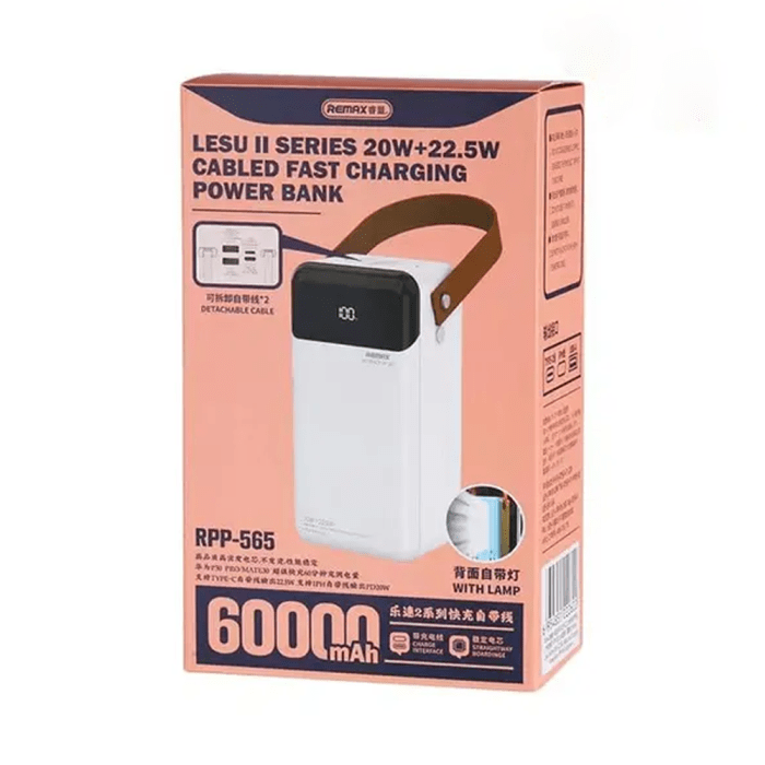 Remax RPP-565 60000mAh 22.5W Fast Charging Power Bank With Lamp
