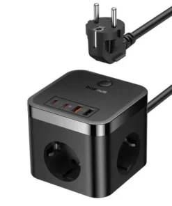 Baseus 30W PowerCombo Cube Power Strip 3AC + 2USB + 2Type-C with 1.5m Cable (EU Plug)