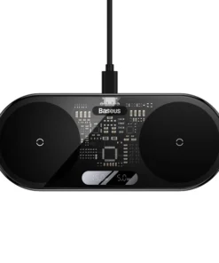 BASEUS DIGITAL LED DISPLAY 2 IN 1 20W WIRELESS CHARGER - 4