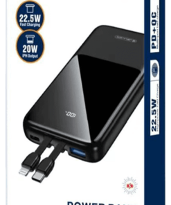 Jellico P17 10000mAh Ultra thin Portable PD+QC 22.5W Own charging Cable fast charge with LED display Power Bank_Black - 2
