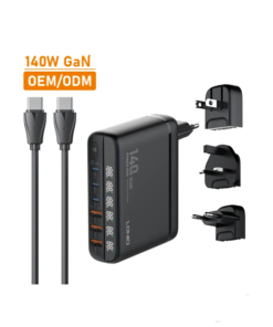 LDNIO A6140C 140W Super Fast Charging 6 USB Ports LED Display GaN Desktop Charger Adapter -1.5M