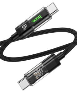 Hoco U116 Transparent 60W 3A (Type-C to Type-C) Charging Data Cable – 1.2m