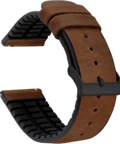 Hybrid Leather Watch Band Straps for 22mm