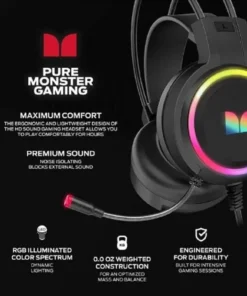 Monster 3.5mm RGB Wired Gaming Headset - 2