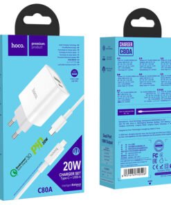 HOCO C80A 20W CHARGER SET TYPE-C TO LIGHTING