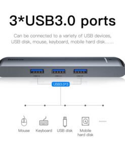 Baseus CAHUB-J0G 6-in-1 Smart HUB Docking Station - 3