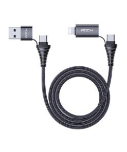 ROCK R12 Multi-Function 4-in-1 PD 3A Fast Charge Nylon Braided Cable