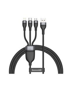 BASEUS ONE-FOR-THREE FAST CHARGING DATA CABLE USB TO M+L+C 66W