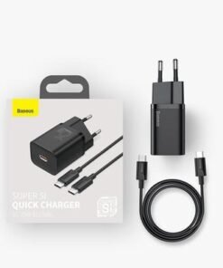 BASEUS CHARGER 25W SUPER SI QUICK CHARGER EU SETS WITH C to C CABLE 3A - 2