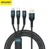 AWEI CL 972 120W 3In1 Fast Multi Charging Cable