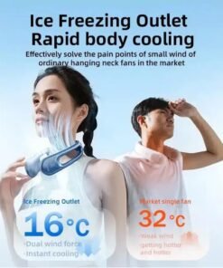 RTAKO GPF001 NECK FAN | HANDS-FREE, USB RECHARGEABLE, 360° COOLING - 3