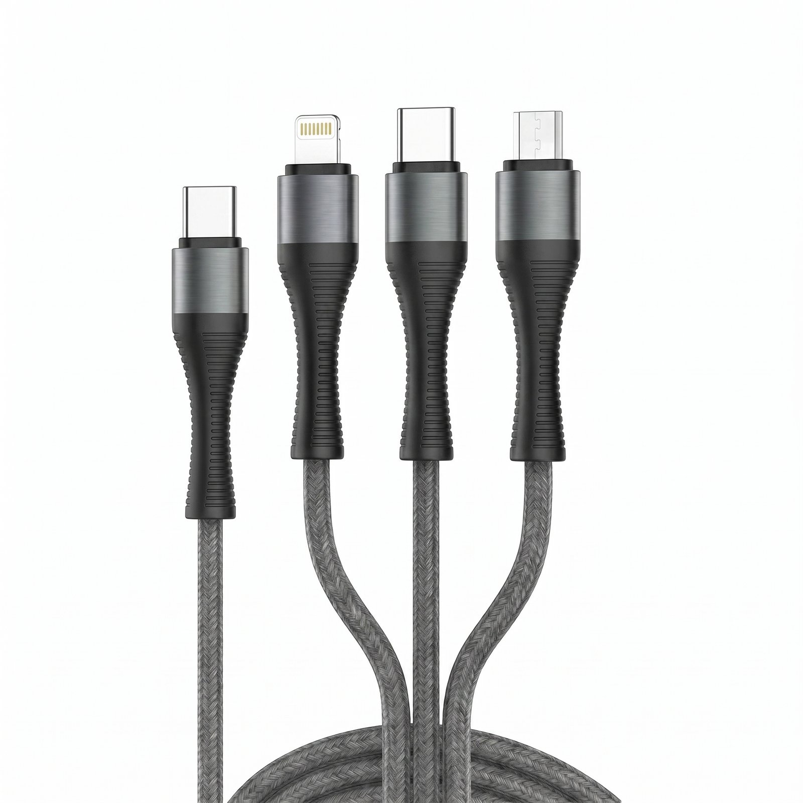LDNIO LC17 65W 4-in-1 Fast Charging Cable (USB-A + USB-C to USB-C + Portable LED Lightning)