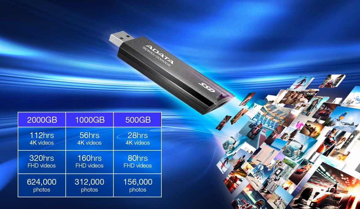 ADATA SC610 500GB USB 3.2 External SSD
