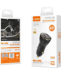 LDNIO C104 60W Dual PD Super Fast Car Charger