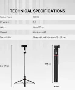 Fantech SS170 Tongsis Bluetooth Selfie Stick Tripod