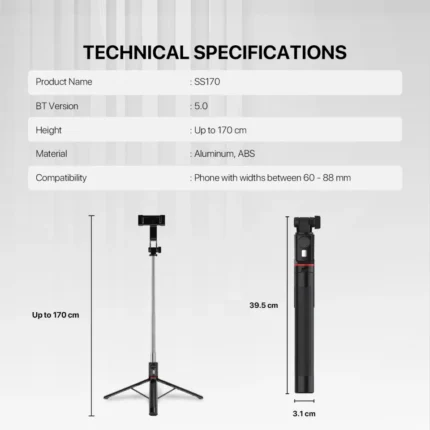 Fantech SS170 Tongsis Bluetooth Selfie Stick Tripod