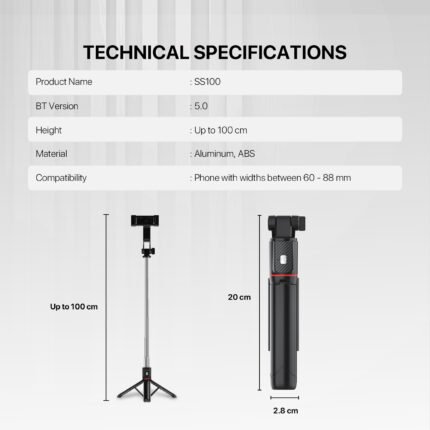 Fantech SS100 Tongsis Bluetooth Selfie Stick Tripod