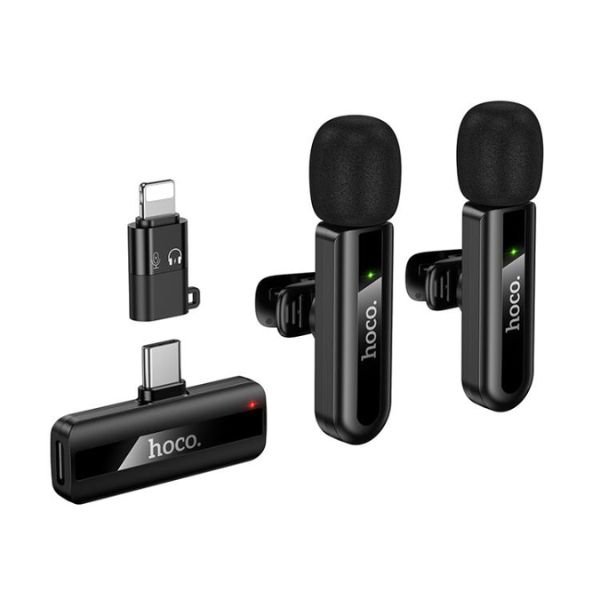 Hoco L20A Fair Dual Mic Lavalier Wireless Microphone
