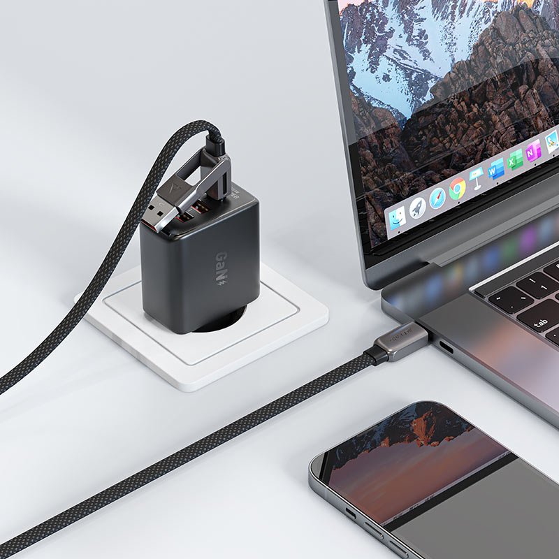 Features: The ACEFAST C13-04 USB-A/USB-C to USB-C Charging Data Cable is your perfect companion for fast charging and data transfer. With support for up to 60W (20V⎓3A) power output, this cable ensures your devices get charged quickly and efficiently. Whether you’re using a USB-A or USB-C adapter, its 2-in-1 connector design gives you complete flexibility, making it compatible with a wide range of devices including smartphones, tablets, and USB-C laptops. The ACEFAST C13-04 stands out with its premium build quality, featuring a reinforced zinc alloy connector combined with a durable nylon braided exterior. Not only does it provide strength and longevity, but it has also passed over 10,000 bending tests, ensuring long-lasting performance even under daily wear and tear. Additionally, the cable supports USB 2.0 high-speed data transmission, allowing you to transfer files quickly and reliably between devices. At 1.2 meters long, it offers the perfect balance between reach and portability. With globally recognized certifications including FCC, CE, RoHS, and EAC, you can be confident in its safety and quality. If you’re in Bangladesh and looking for the ACEFASTC13-04 price in BD, you’ll find it available at the best value on Gadget N Music. It’s a smart investment for those who value speed, strength, and versatility in one sleek cable. Specifications: Model: ACEFASTC13-04 Function: Charging and data transfer Connector: USB-A/USB-C to USB-C (2-in-1) Voltage/Current: 20V⎓3A max (60W fast charging) Data Transfer Speed: USB 2.0 high-speed Cable Length: 1.2 meters Weight: 46g Material: Zinc alloy + nylon braided Durability: 10,000+ bending tests passed Certifications: FCC, CE, RoHS, EAC Compatibility: Smartphones, tablets, USB-C laptops, and more ACEFAST C13-04 USB-A / USB-C to USB-C Charging Data Cable Price in Bangladesh ACEFAST C13-04 USB-A / USB-C to USB-C Charging Data Cable Price in Bangladesh is 690 BDT. ACEFAST C13-04 USB-A / USB-C to USB-C Charging Data Cable