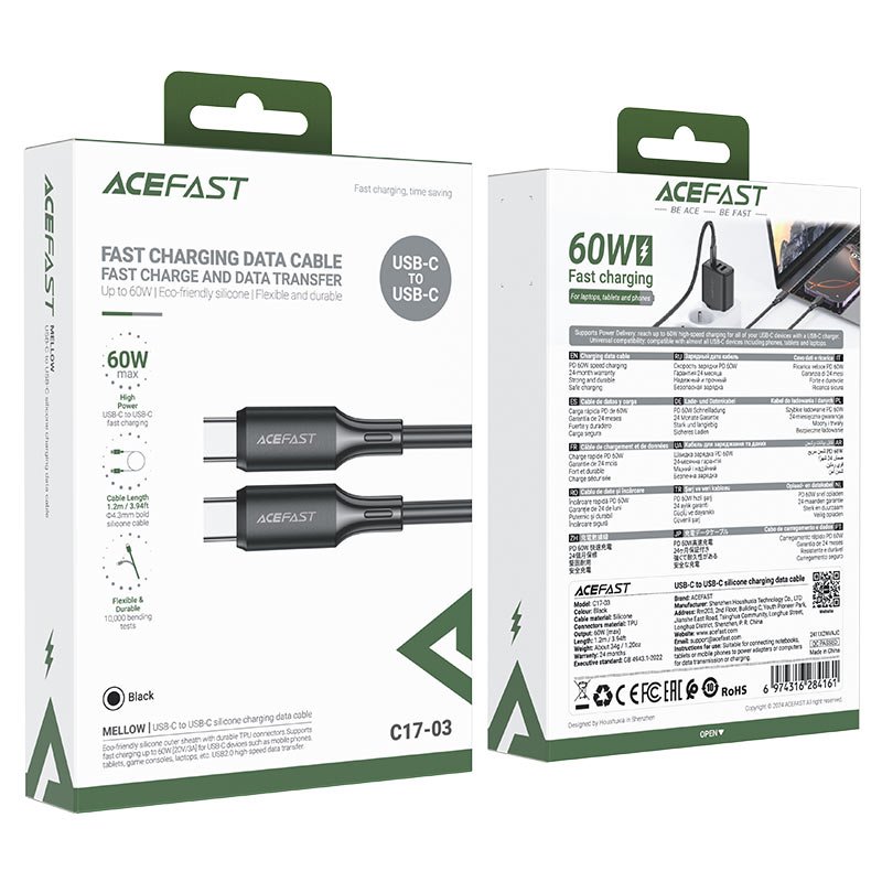 Acefast c17-03 USB-C to USB-C Charging Data Cable 