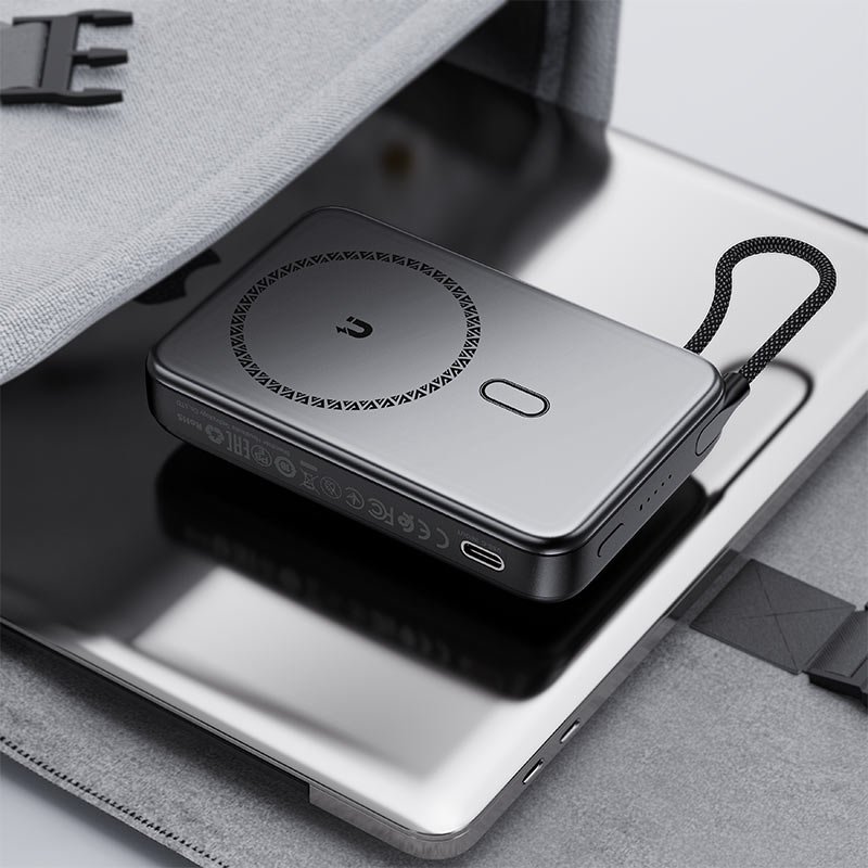 Features:
The ACEFAST M24 22.5W 10000mAh magnetic wireless power bank is designed for those who value speed, convenience, and modern technology. With a 22.5W fast-charging capacity, this power bank ensures your devices get powered up quickly and efficiently.
Equipped with magnetic wireless charging, it offers a seamless charging experience for compatible smartphones and accessories. The built-in USB-C port and cable provide versatile wired charging with multiple fast-charging protocols, including PD3.0, QC3.0, FCP, and SCP, ensuring compatibility with a wide range of devices.
Its LED indicator clearly displays the charging status and battery level, so you always know when your power bank is ready to go. The foldable stand allows you to position your phone conveniently for video calls or entertainment while charging. Despite its powerful performance, the power bank has an ultra-thin, lightweight housing made of flame-retardant PC material, ensuring portability and safety.
With a capacity of 10000mAh (rated 5800mAh), it can easily charge smartphones, tablets, and wireless earbuds multiple times. Certified by CE, FCC, RoHS, EAC, and UKCA, this power bank guarantees safe and reliable usage with multiple safety protection features against overcharging, overheating, and short circuits.
Looking for the best ACEFASTM24 22.5W 10000mAh price in BD? Get it now from Gadget N Music for a premium charging experience.
Specifications:
Model: ACEFASTM24 22.5W 10000mAh Magnetic Wireless Power Bank

Capacity: 10000mAh (rated 5800mAh)

Input: USB-C – 18W Max (5V⎓3A, 9V⎓2A, 12V⎓1.5A)

Output (USB-C): Up to 22.5W Max (PD3.0 / PD2.0 / QC3.0 / QC2.0 / AFC / FCP / SCP)

Wireless Output: 5W / 7.5W / 10W / 15W (Max 15W)

Total Output: 15W Max

Material: Flame-retardant PC + Lithium Polymer Batteries

Dimensions: 104.5 × 68 × 22.8mm

Weight: 216g

Features: Magnetic wireless charging, foldable stand, built-in USB-C cable, LED indicators, multi-safety protection

Certifications: CE, FCC, RoHS, EAC, UKCA

ACEFAST M24 22.5W 10000mAh Magnetic Wireless Power Bank Price in Bangladesh
ACEFAST M24 22.5W 10000mAh Magnetic Wireless Power Bank Price in Bangladesh is 2,600 BDT.

ACEFAST M24 22.5W 10000mAh Magnetic Wireless Power Bank

