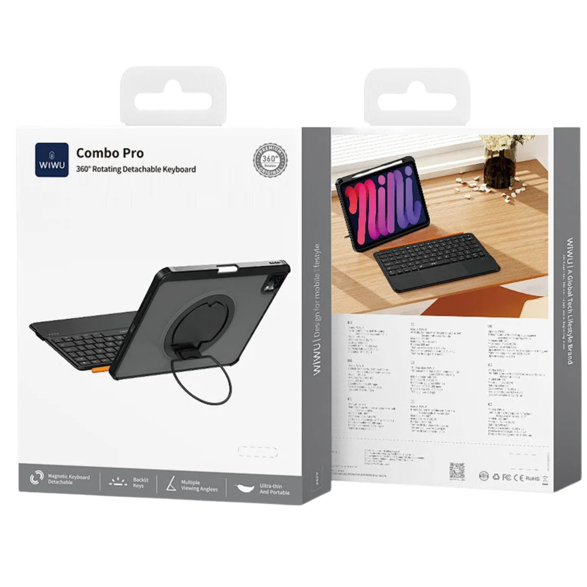 WiWU MK-007 Combo Pro 360 Rotating Detachable Keyboard