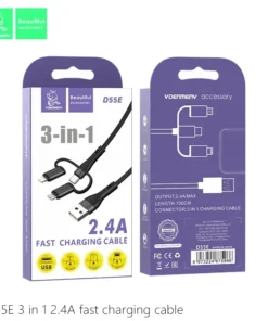 VDENMENV D55E 3-in-1 3.6 A Fast Charging Cable
