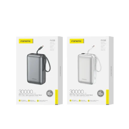Alternative view of FONENG PX128 30000mAh 65W Power Bank with built-in Type-C Cables