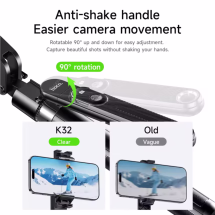 Alternative view of HOCO K32 Smart Mobile Phone Live Broadcast Holder Support Photo Tripod Multi-functional Video Recording Selfie Landing Tripod